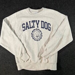 Champion Salty Dog Cafe Sweatshirt Mens Small Gray Reverse Weave Hilton Head Y2K